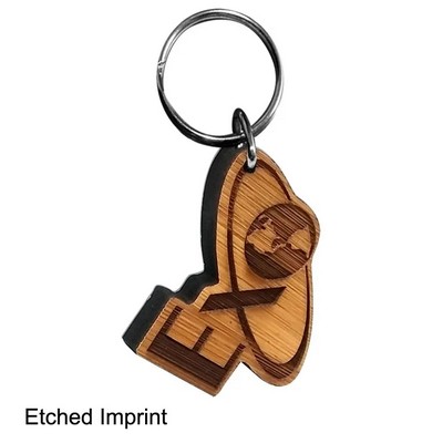 Custom Laser Etched Bamboo Keychain