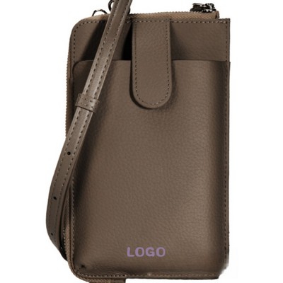 Leather Diagonal Cell Phone Bag