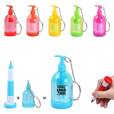 Sanitizer Shaped Pen with Keychain