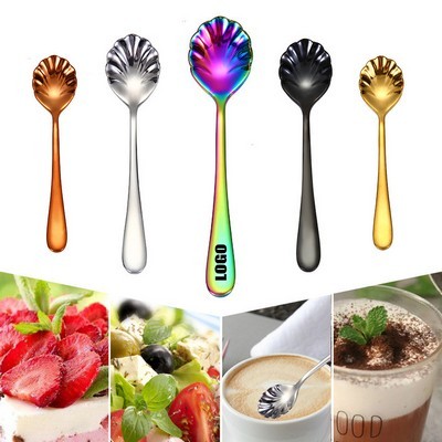 5.62" Shell Shaped Dessert Coffee Spoon