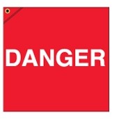Danger Flag w/Brass Grommet (Plain) (18" x 18")
