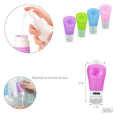 60Ml Silicone Travel Bottle w/Sucker