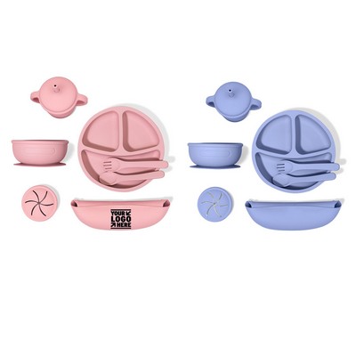 Baby Food Grade Silicone Tableware Set With Complementary Food Bowl