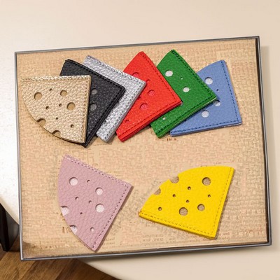 Cheese Shape Bookmark Triangle PU Leather Bookmark Page Corner for Book Lover