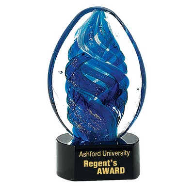 Oval Swirl Art Glass