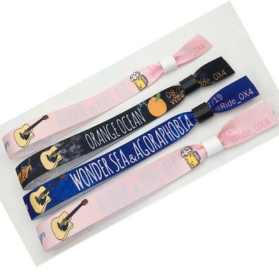Polyester Cloth Wristband With Adjustable Toggle Clasp