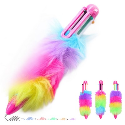 Colorful Fluff Barrel 6 Colors Refills Pen