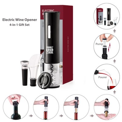Plastic 4-in-1 Automatic Electric Wine Opener with Foil Cutter