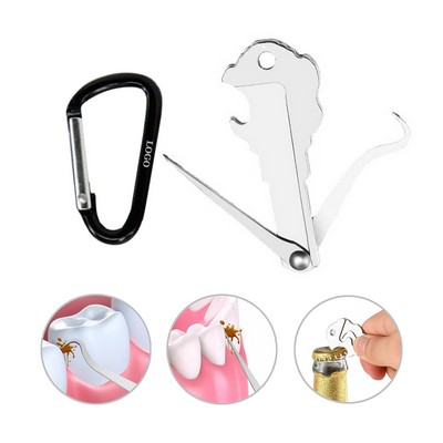 Durable Metal Dental Pick Tool with Carabiner