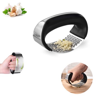 Ergonomic Rocking Stainless Steel Garlic Press