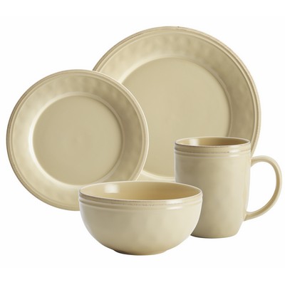 Rachael Ray Cucina 16Pc Stoneware Dinnerware Set Cream