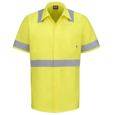Red Kap® Short Sleeve Hi-Visibility Ripstop Work Shirt with MIMIX + OilBlok, Type R Class 2