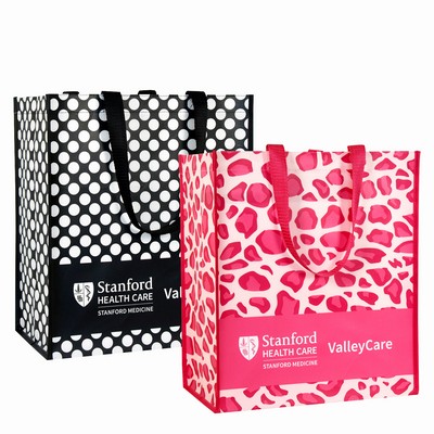 140g Double Laminated Non-Woven Polka-Dot Custom Tote Bag (13"x15"x8")