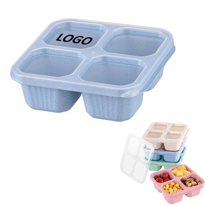 Wheat Straw Stackable Lunch Boxes With 4 Compartments