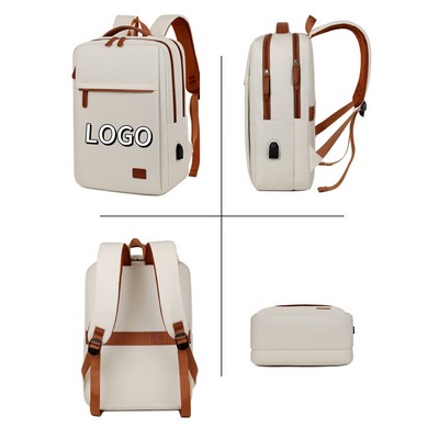 Double Zip Laptop Backpack