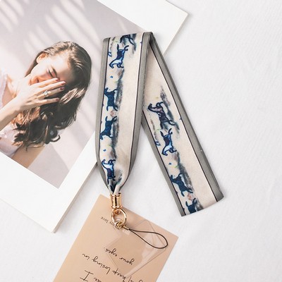 2" Full Custom Gray Satin Phone Lanyard Badge Lanyard Neck Strap w/Lanyard Pad Compatible #16