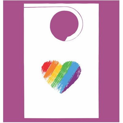Stock "Rainbow Heart" Design Poly Backed Paper Bibs w/Ties Minimum 25 bibs