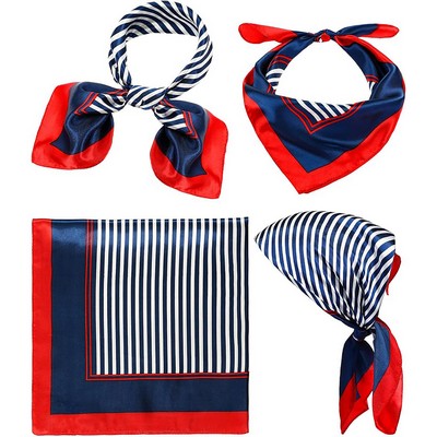 Custom Imitated Silk Satin Digital Printing Scarf-19" X 19"