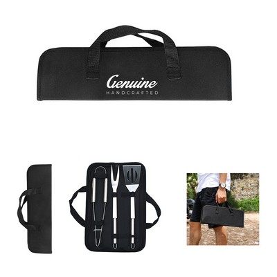 3 Pieces BBQ Tool Set with Carry Bag