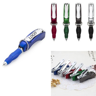 Multifunction Folded Nail Clippers Ballpoint Pen