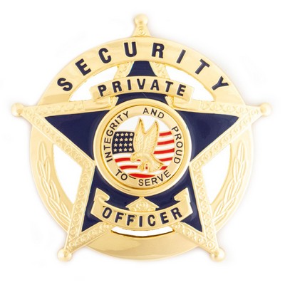 Security Private Officer Gold 5-Point Star Badge