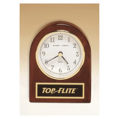 Rosewood Piano Finish Desk Clock w/ Plate