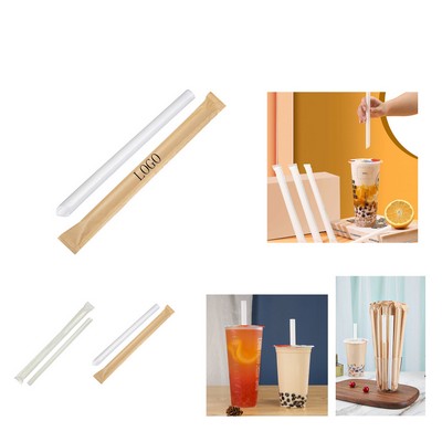 1000 Count Disposable Plastic Straws with Paper Packaging