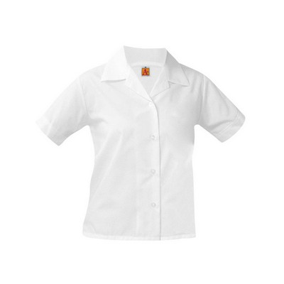 A+ Uniforms - Girls' Pointed Collar Short Sleeve Broadcloth Blouse