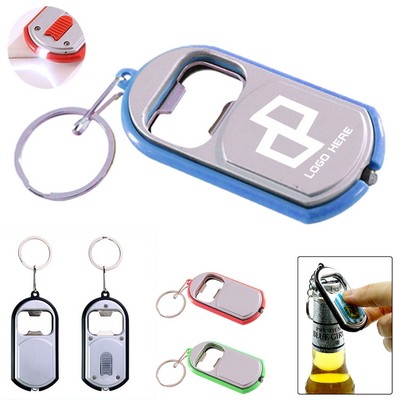 Mini Flashlight Keychain W/ Bottle Opener