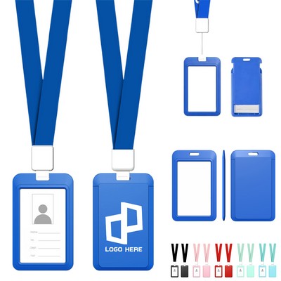 Plastic Id Badge Holder W/ Detachable Lanyard