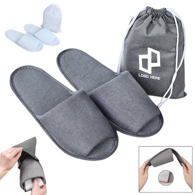 Travel Foldable Open-Toe Slippers