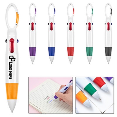 Multicolor 4-In-1Ballpoint Pen W/ Carabiner