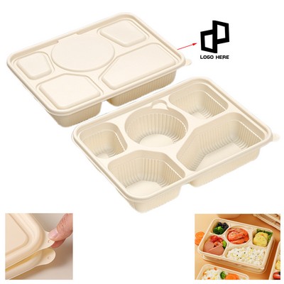 Five Compartments Disposable Degradable Takeaway Lunch Box