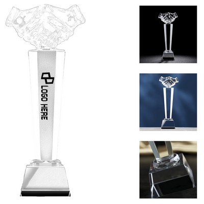 Shake Hands Crystal Trophy