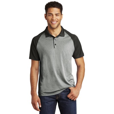 Sport-Tek PosiCharge RacerMesh Raglan Heather Block Polo