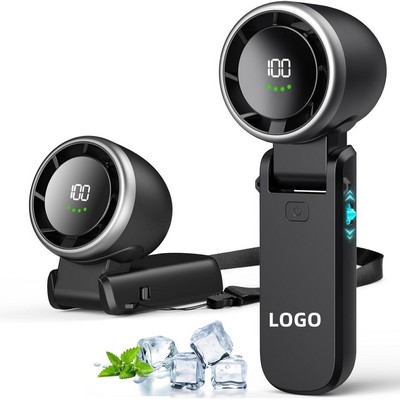 Portable Handheld Turbo Fan, Rechargeable Personal Hand Fan