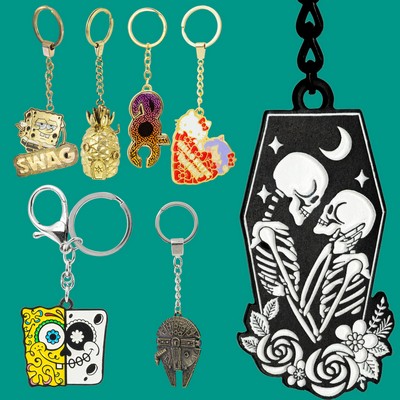 100% Customizable KEYCHAIN, hard or soft enamel- NA MADE