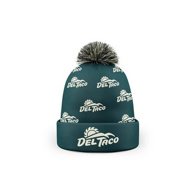 Woven Beanie w/Pom