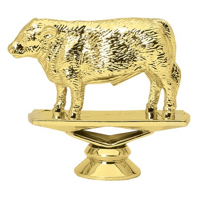 3 1/4" Gold Plastic Hereford Steer Trophy Figure