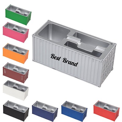 Container Pen Holder For Desktop Placement