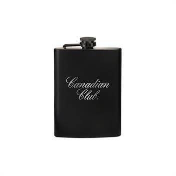 8 Oz. Black Stainless Steel Hip Flask