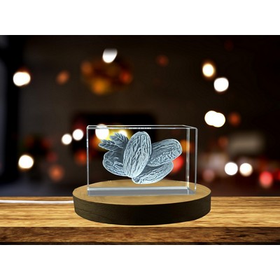 Dates Fruit 3D Engraved Crystal Trophy Award w/LED Base