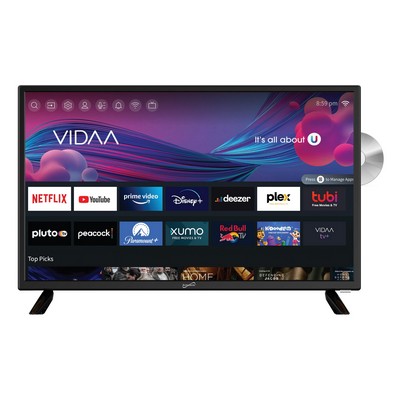 Supersonic 24" Vidaa Led Smart Hdtv W/ Built-In Dvd Player