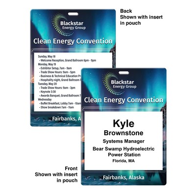 Double Pouch Deluxe Full Color Event Badge (Made in USA)