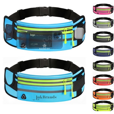 Waist Pack Running Belt Pouch Bag with Water Bottle Holder