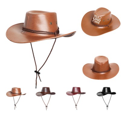 PU Leather Western Cowboy Hat