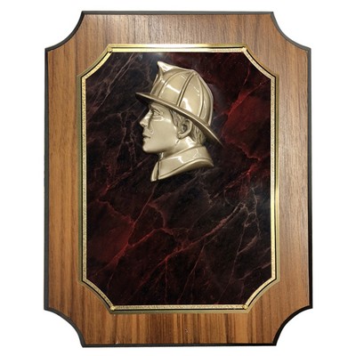 Fireman Notched Walnut Veneer Board Plaque (8" x 10)