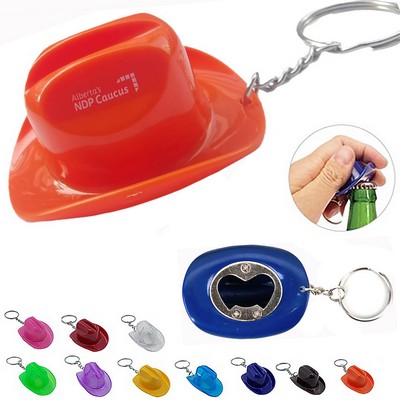 Cowboy Hat Bottle Opener Keychain