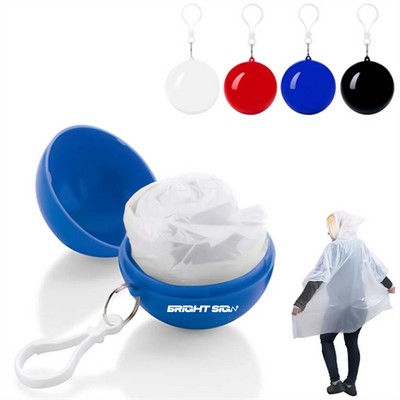 Portable Emergency Poncho Ball Keychain