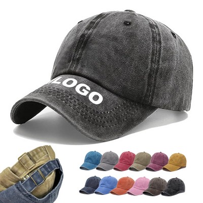 Washed Plain Baseball Cap